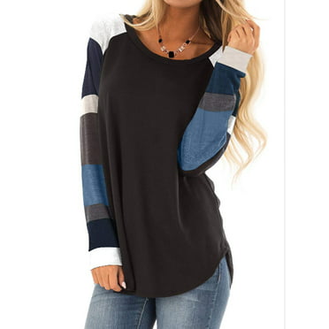 Lelili Women Plus Size Short Sleeve T-Shirt Solid Color Round Collar Long Sleeve Ruched Tops Casual Loose Sweatshirt